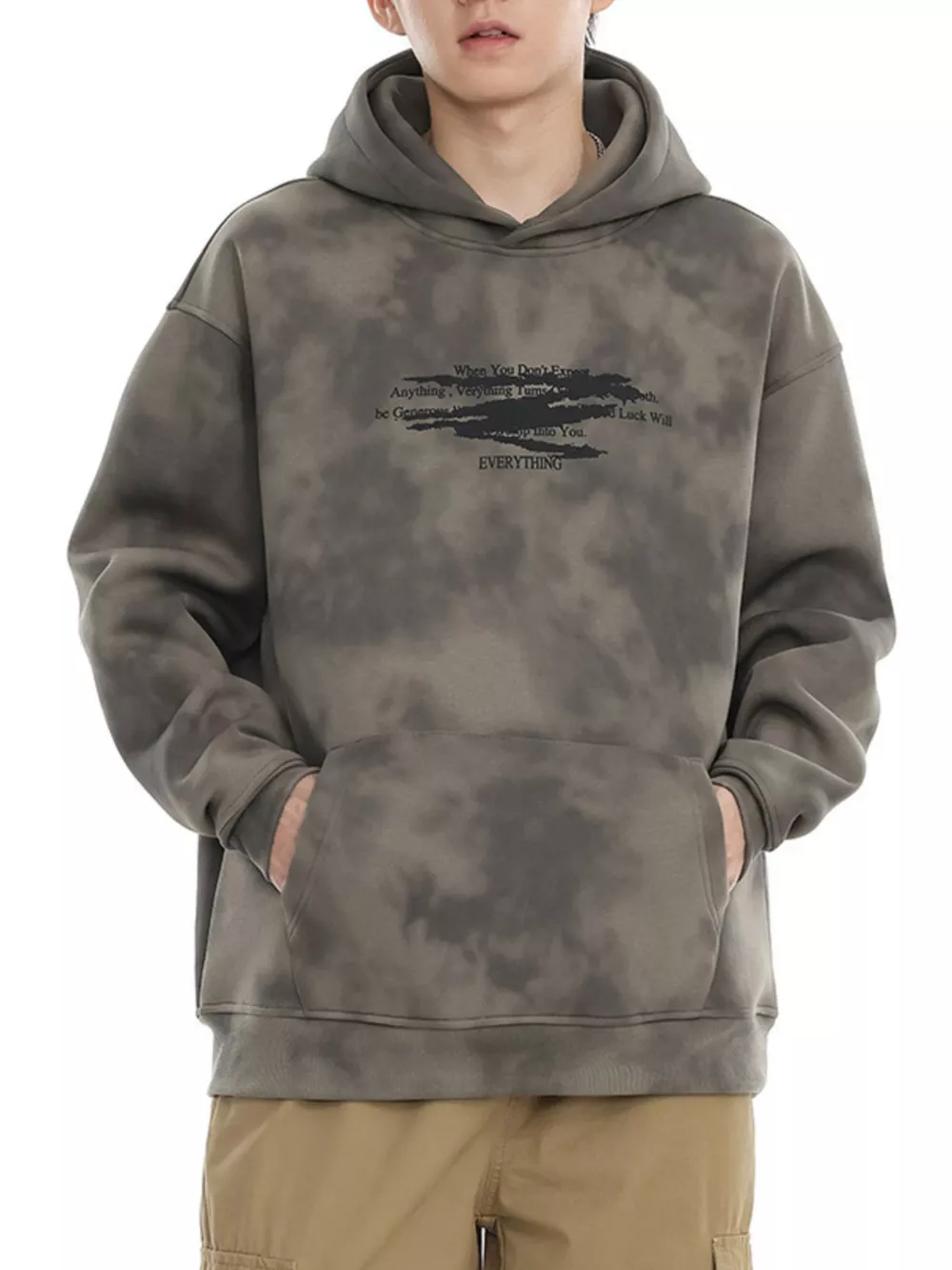 Men's Plus Size Tie-Dye Long Sleeve Hoodie, image 4