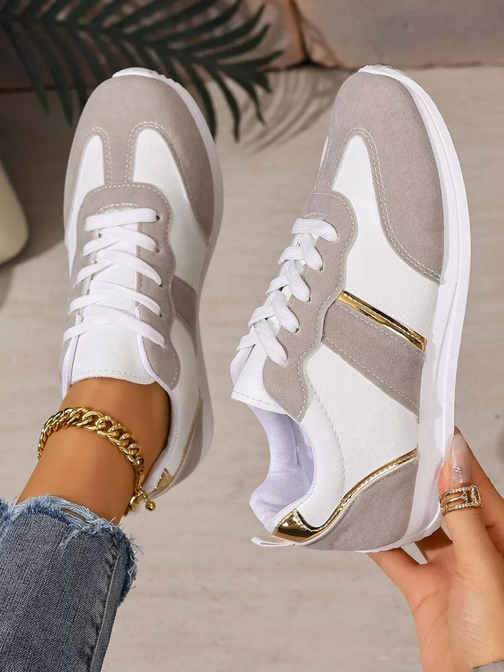 Round Toe Lace Up Sneakers, image 5
