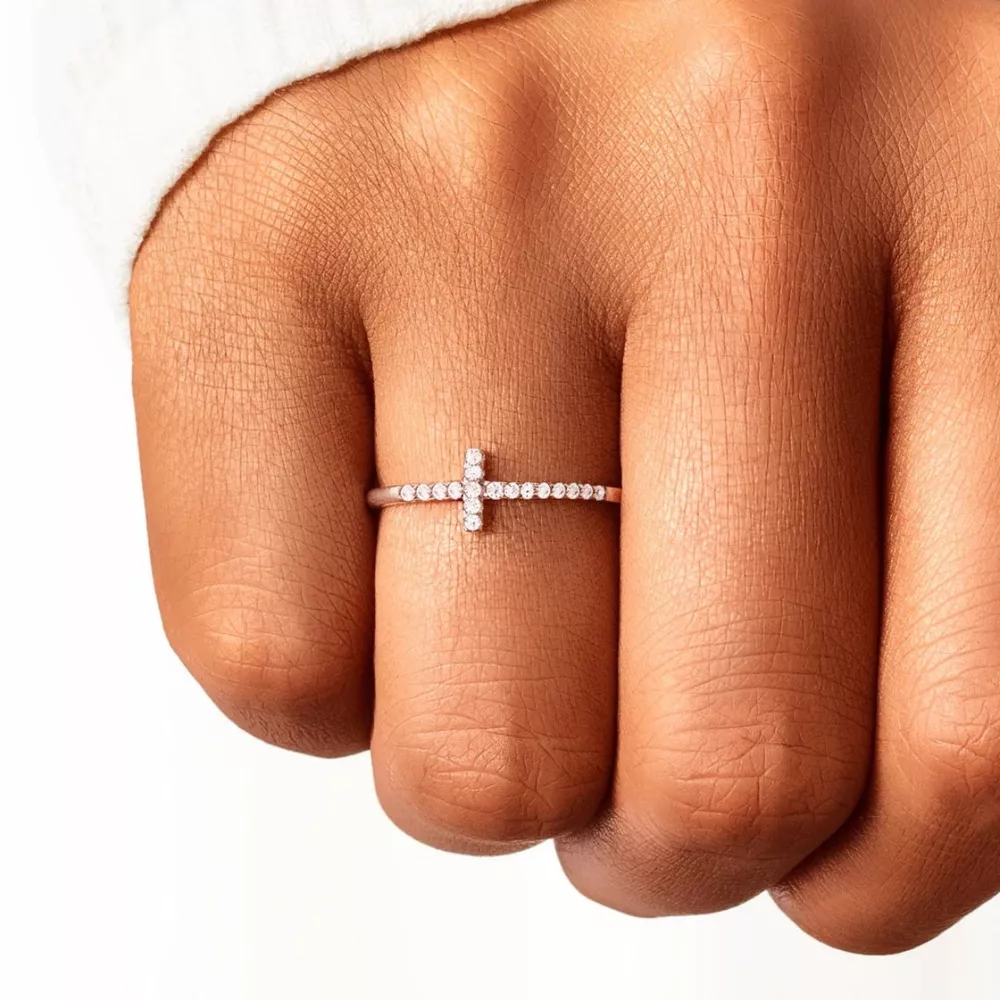 925 Sterling Silver Cross Ring, image 3