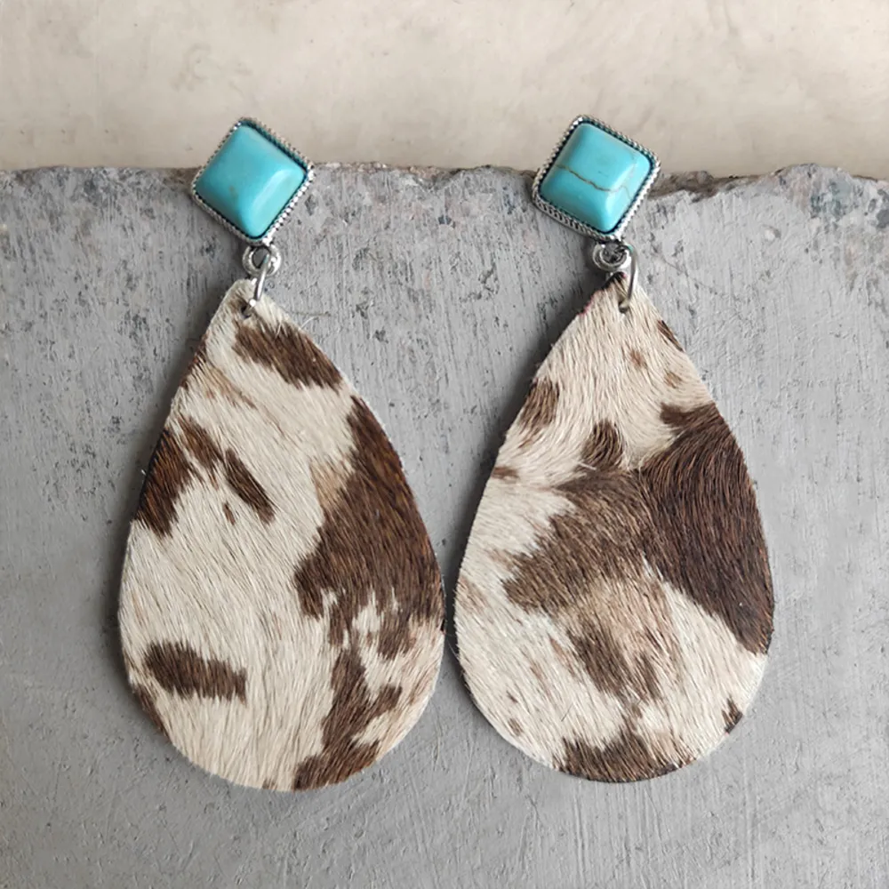 Artificial Turquoise Teardrop Earrings, image 5