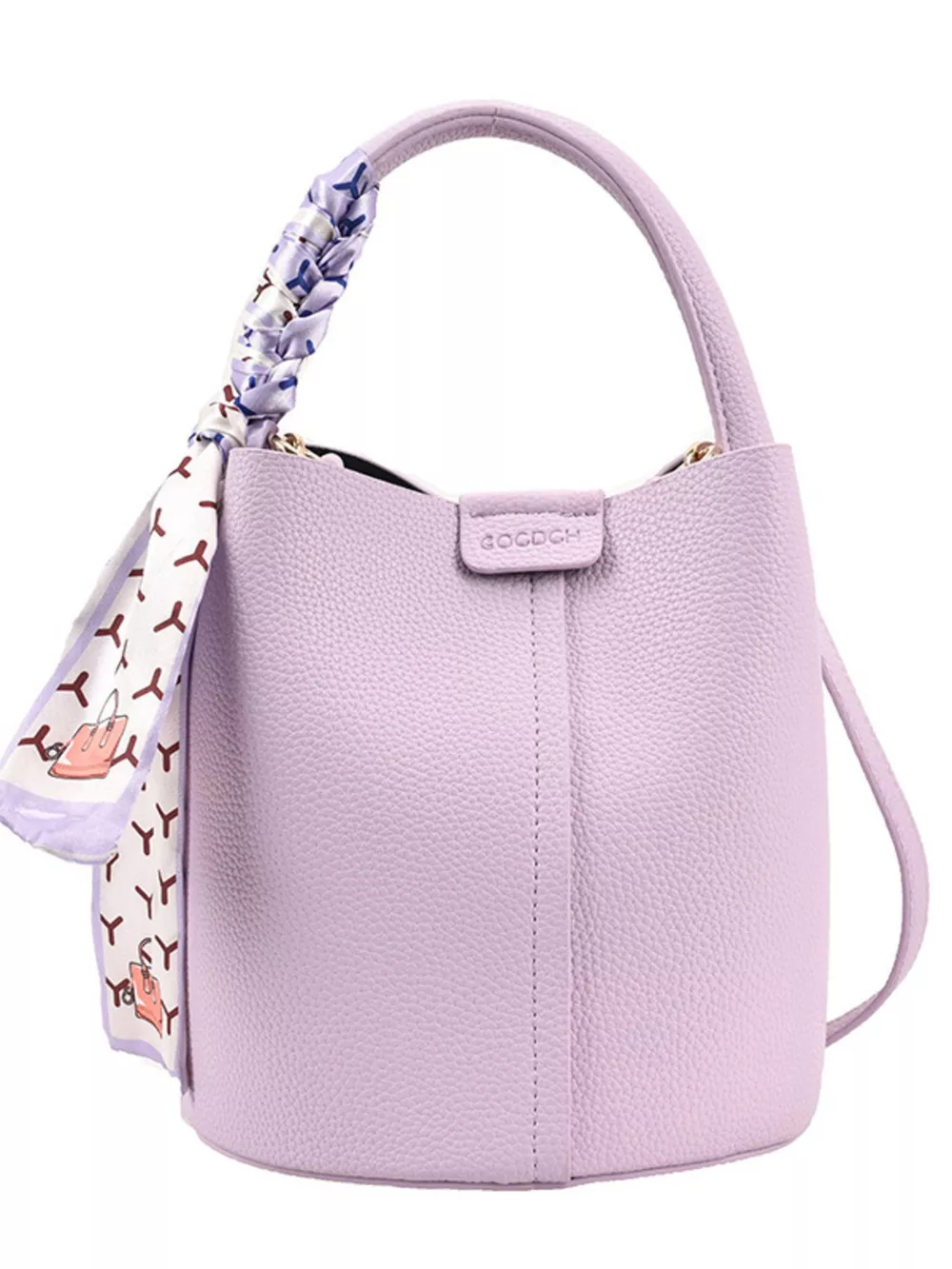 Bucket Crossbody Bag with Scarf Accent, image 5