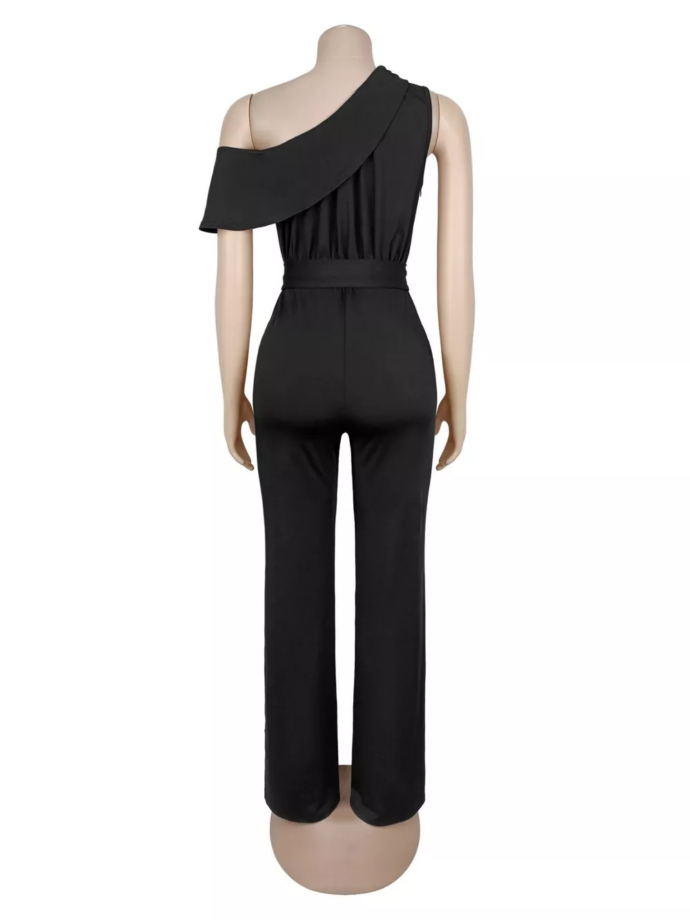 One-Shoulder Draped Wide Leg Jumpsuit, image 11