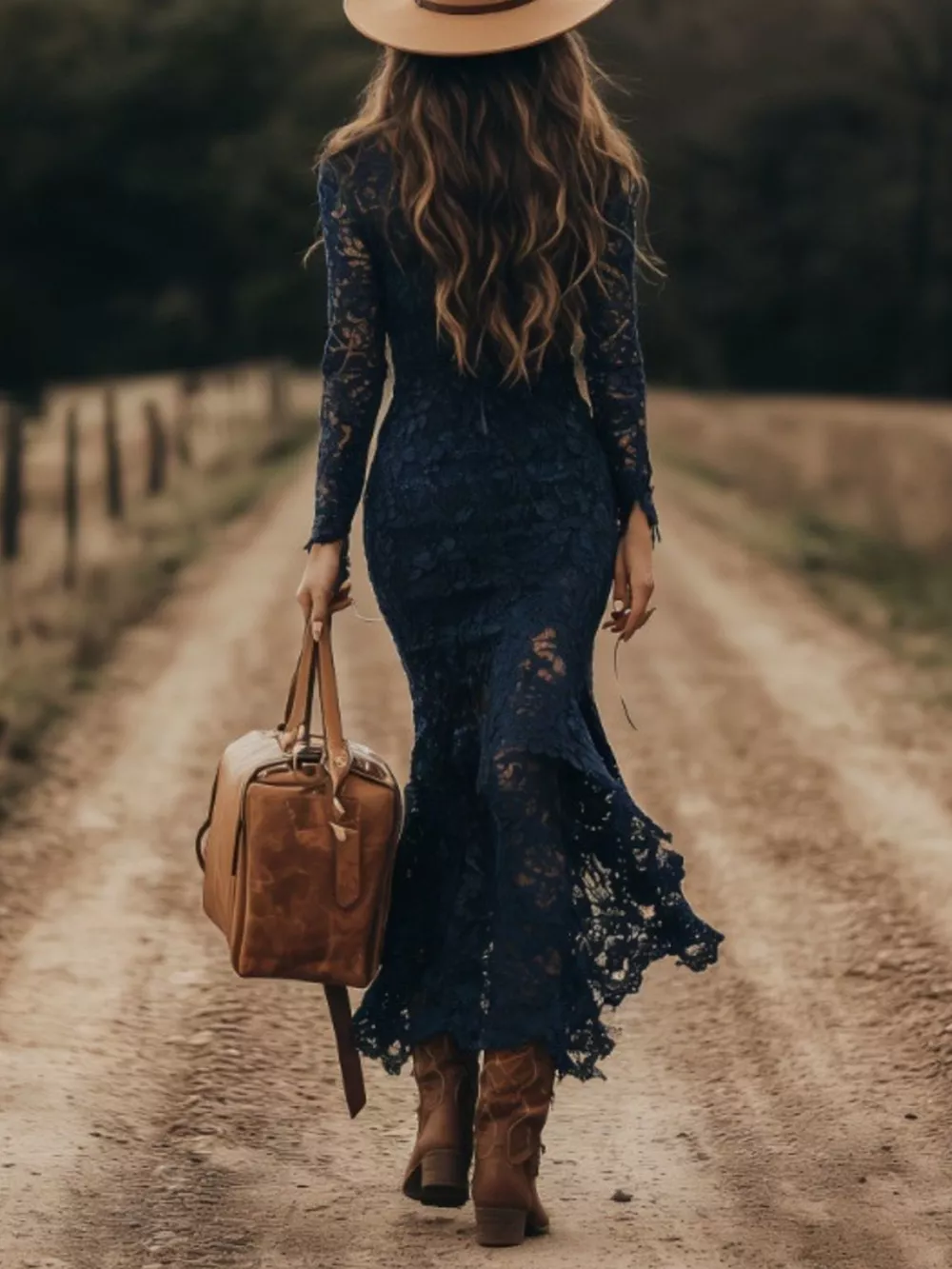 Full Size Lace Long Sleeve Midi Dress Plus Size, image 3