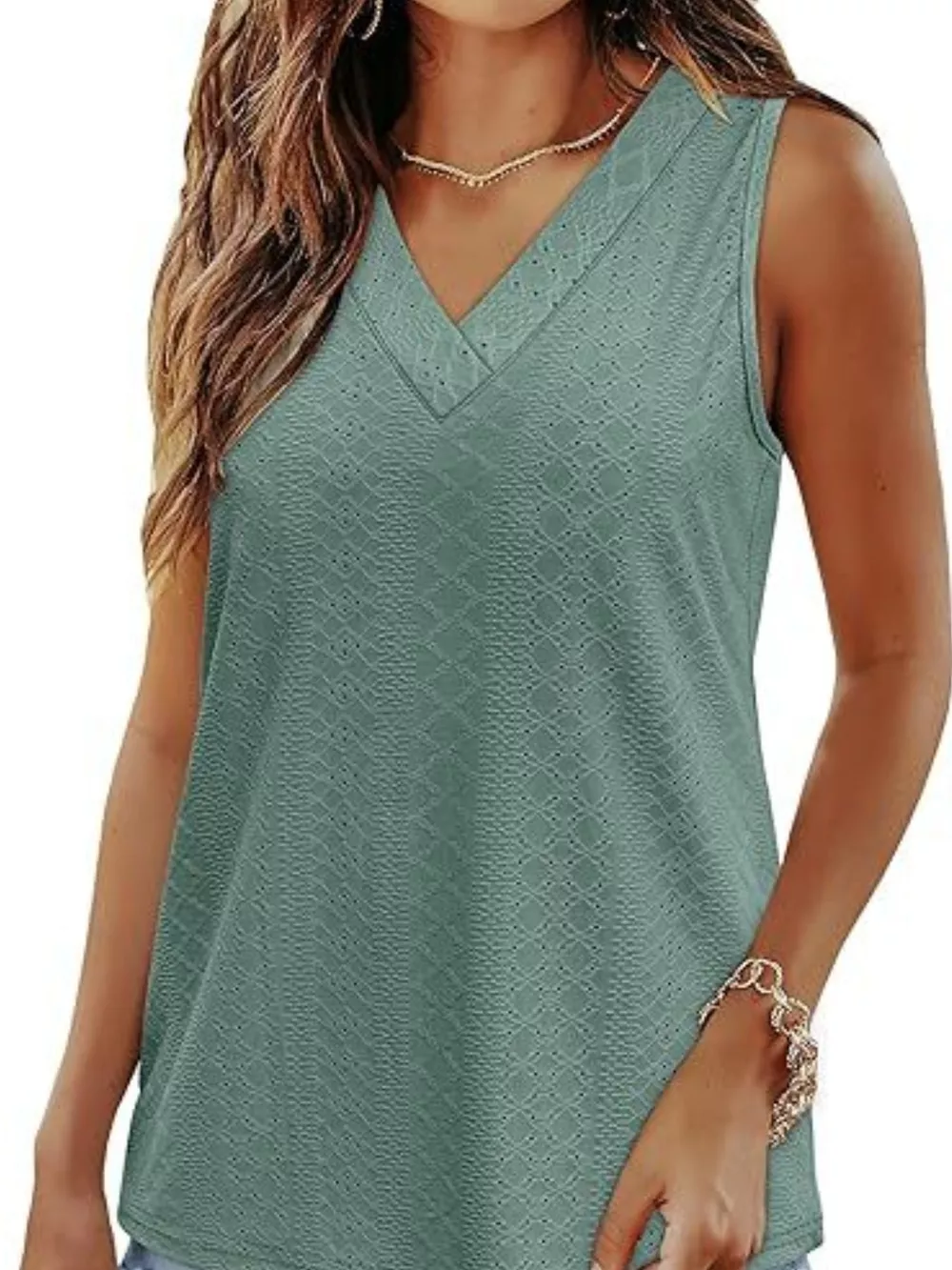 Eyelet V-Neck Tank, image 19