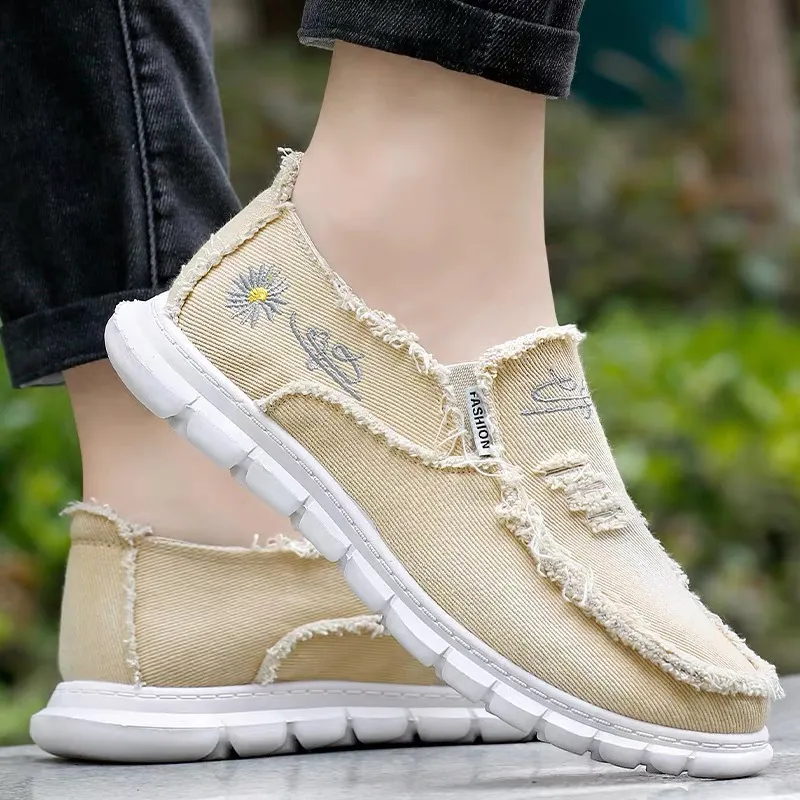 Raw Edge Round Toe Embroidery Flat Slip-Ons, image 7