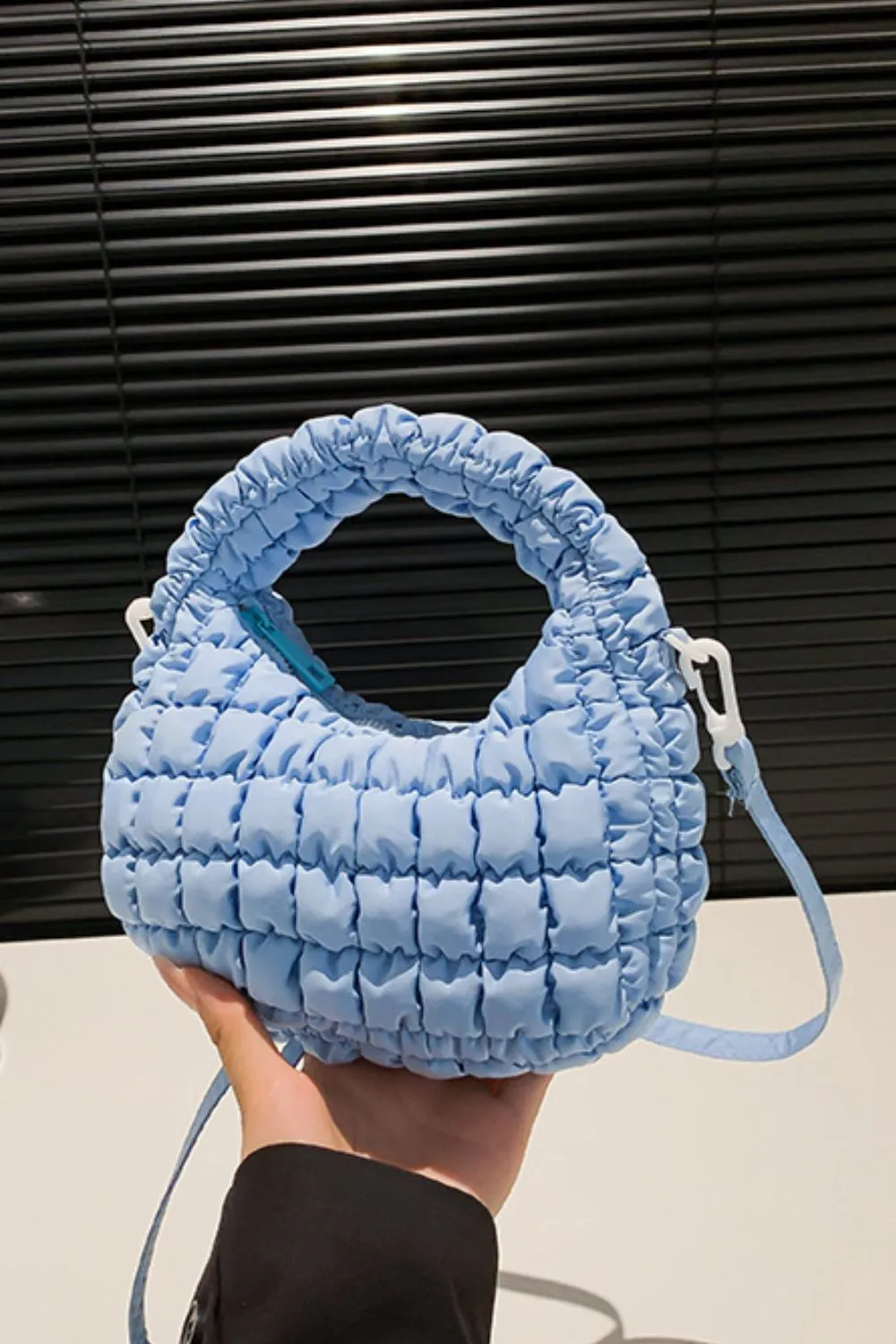 Quilted Puffy Removable Strap Crossbody Bag, image 17