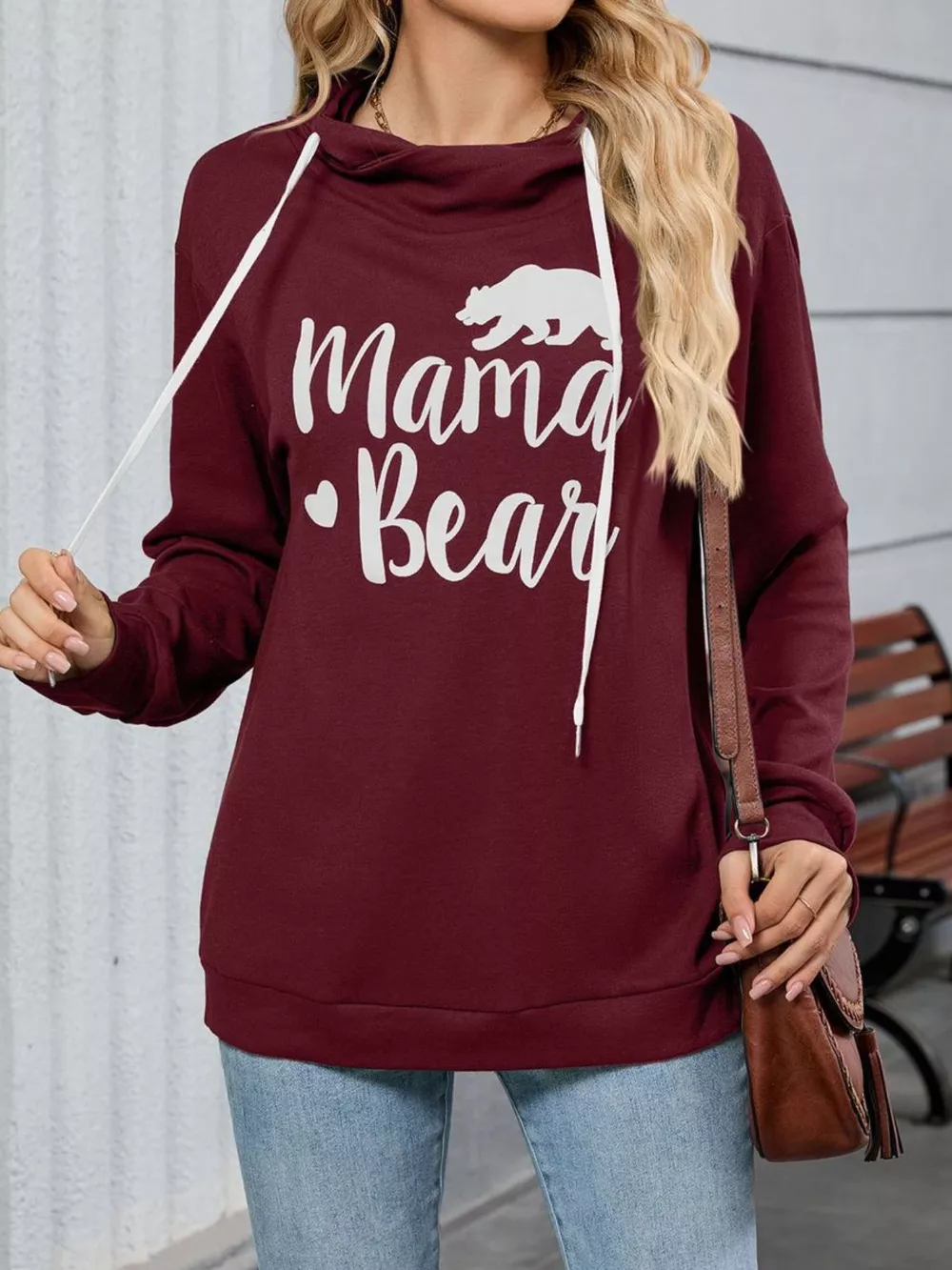 Contrast Letter Graphic Drawstring Long Sleeve Hoodie, image 17