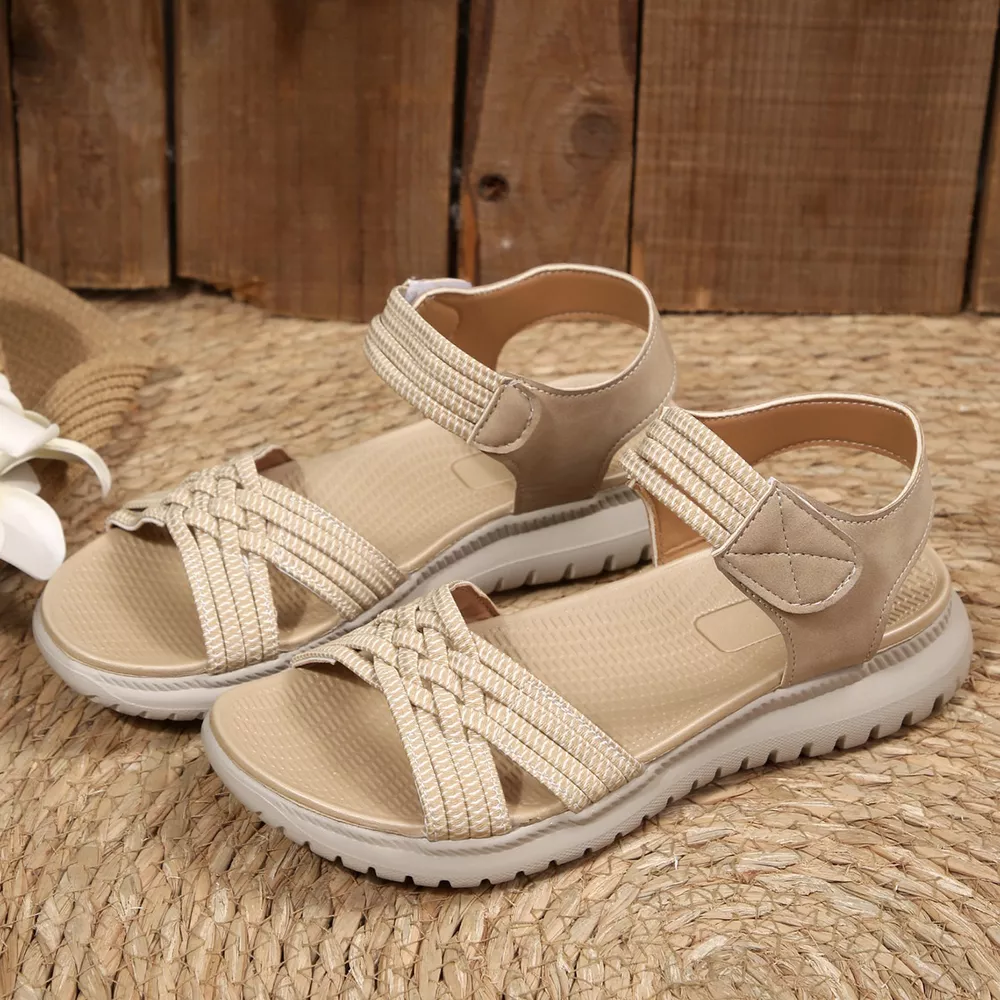 Open Toe Woven Strap Sandals, image 3