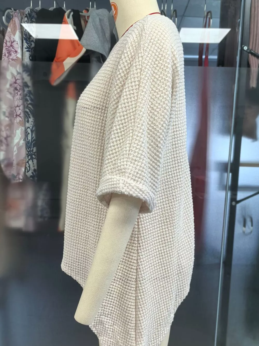 Full Size Loose Knit Cover Up with Asymmetrical Hem Plus Size, image 5