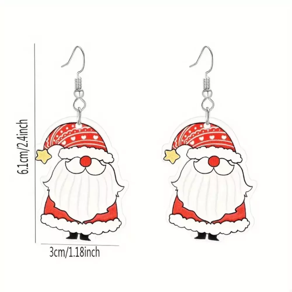 Christmas Santa Claus Dangle Earrings, image 4