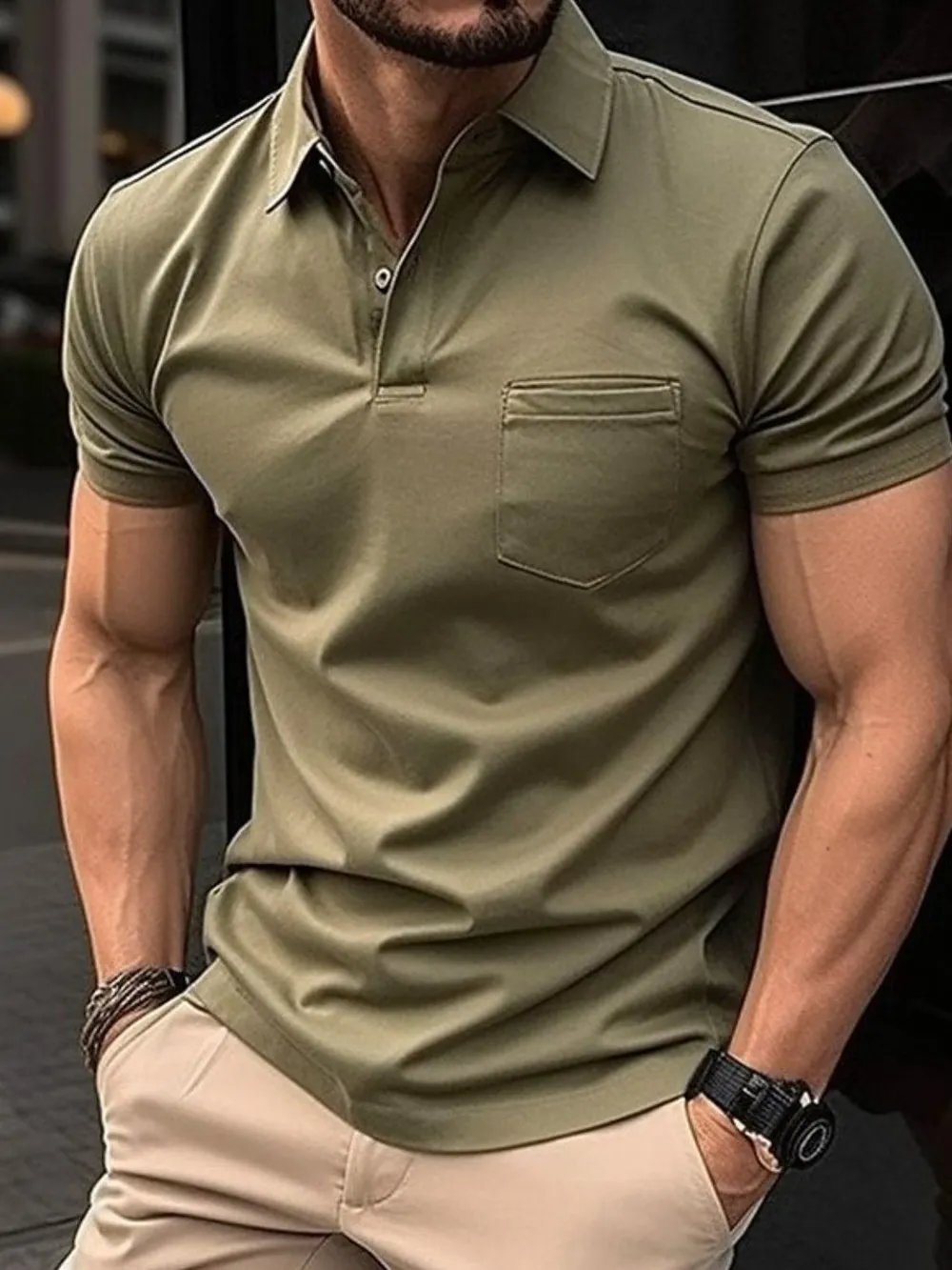 Men's Full Size Collared Neck Short Sleeve Polo Plus Size, image 3