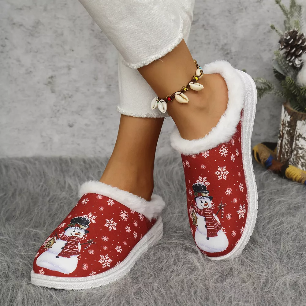 Christmas Snowman Plush Lined Slippers, image 6