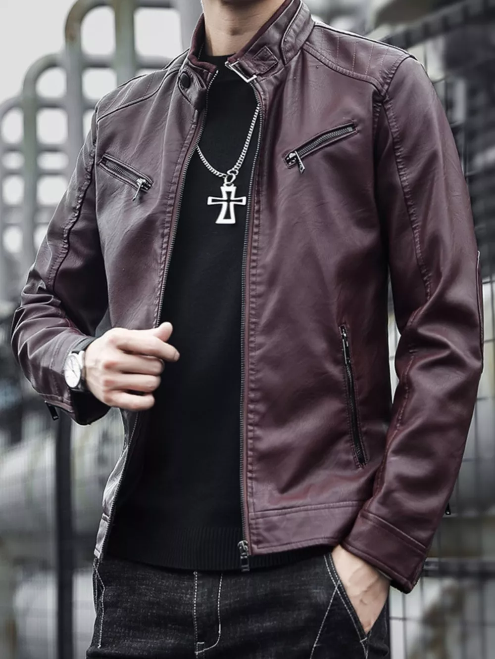 Men's Plus Size Zip Up Long Sleeve Jacket, image 11