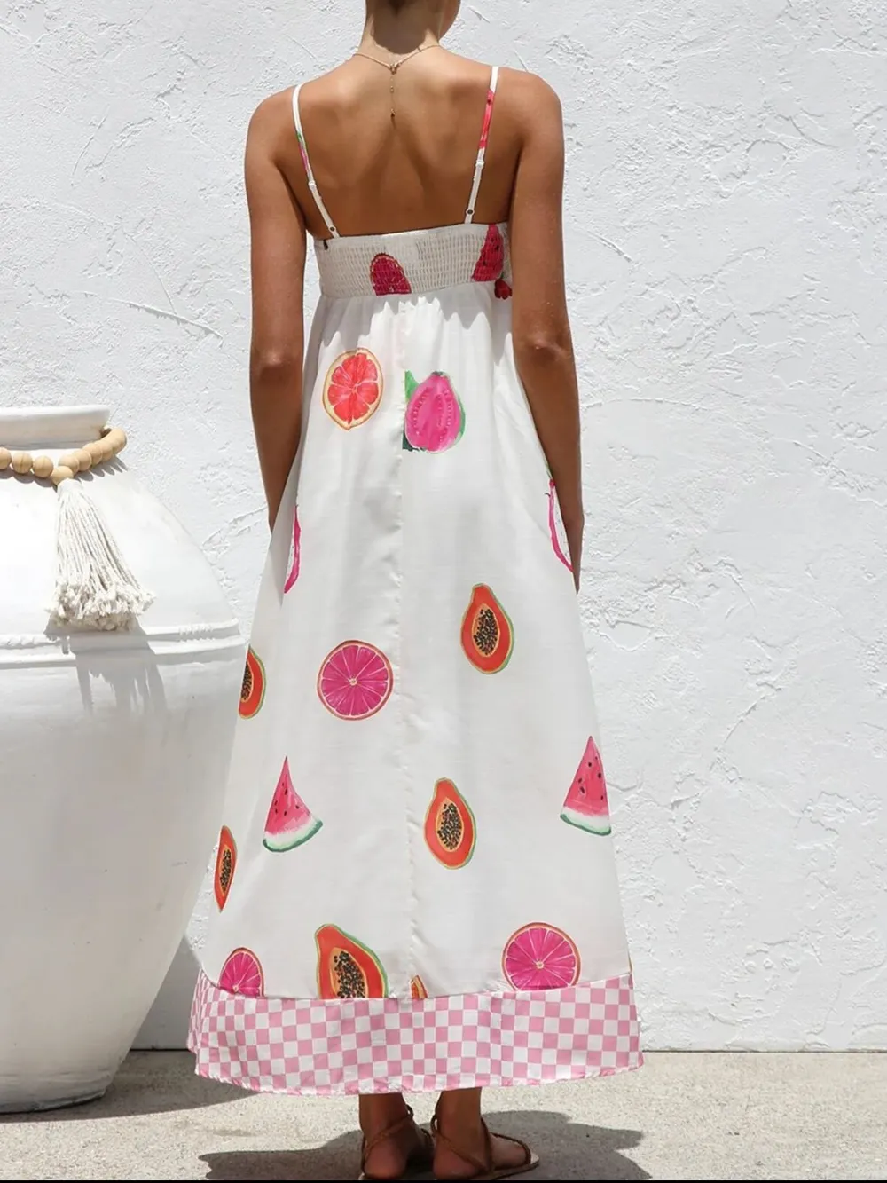 Printed Square Neck Maxi Cami Dress, image 5