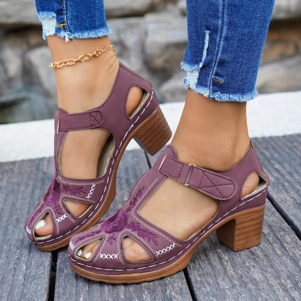 Cutout Block Heels Sandals, image 7