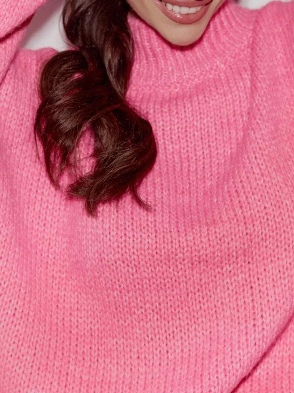 Oversize Mock Neck Dropped Shoulder Sweater, image 4