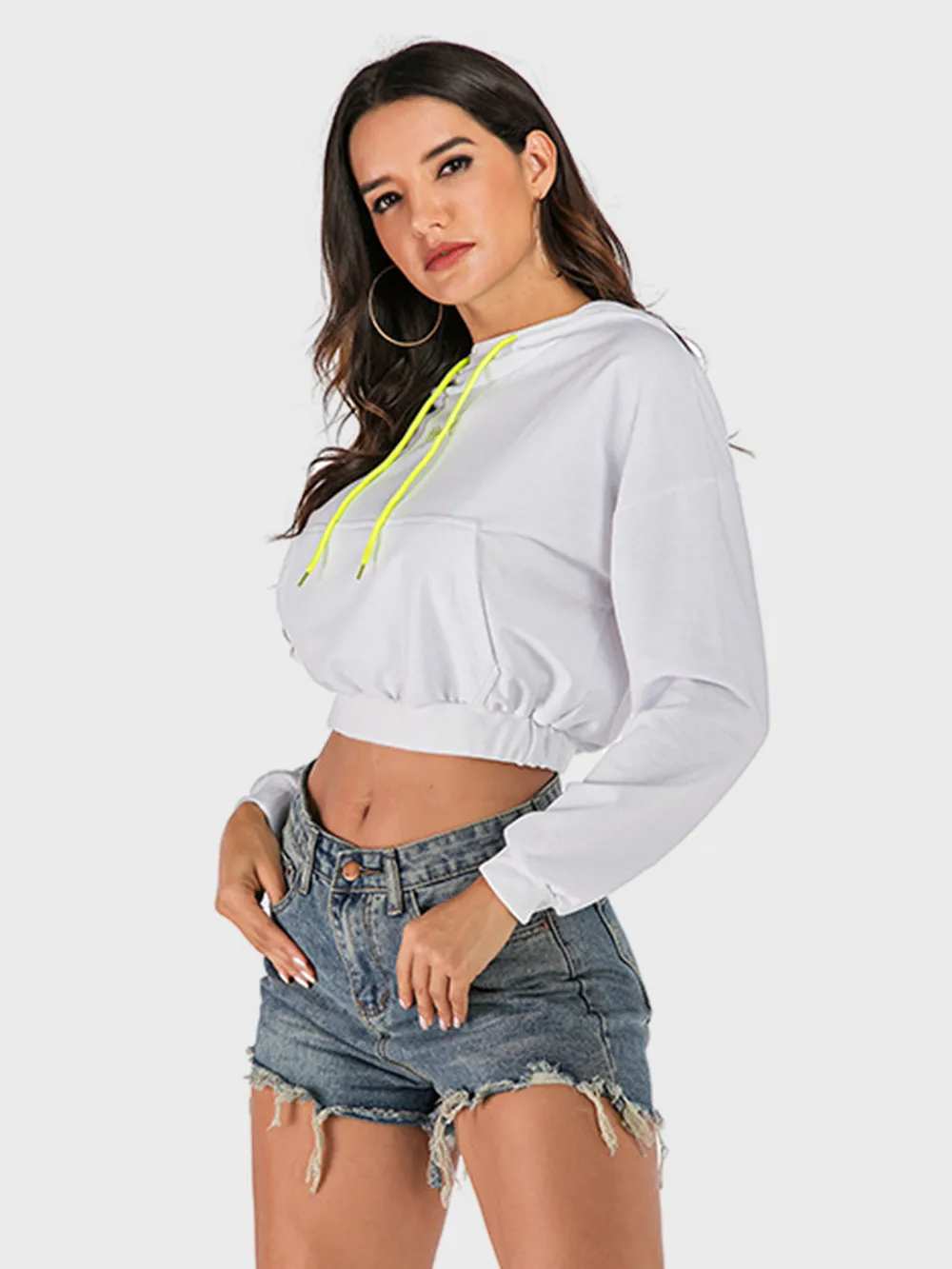 Drawstring Letter Long Sleeve Hoodie, image 4