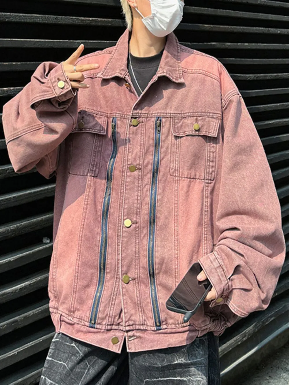 Men's Plus Size Button Up Long Sleeve Denim Jacket, image 4