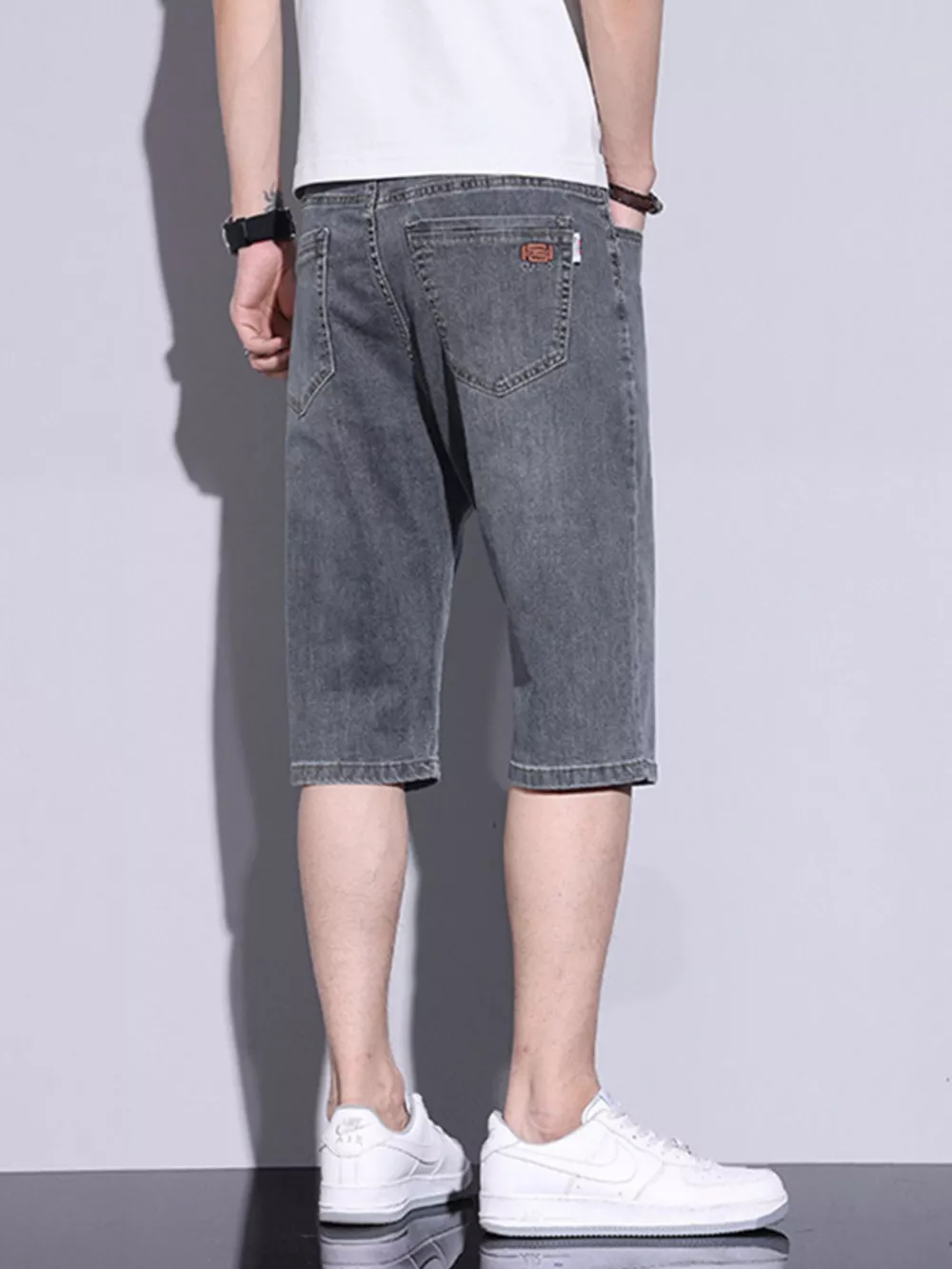 Men's Casual Washed Denim Shorts, image 2