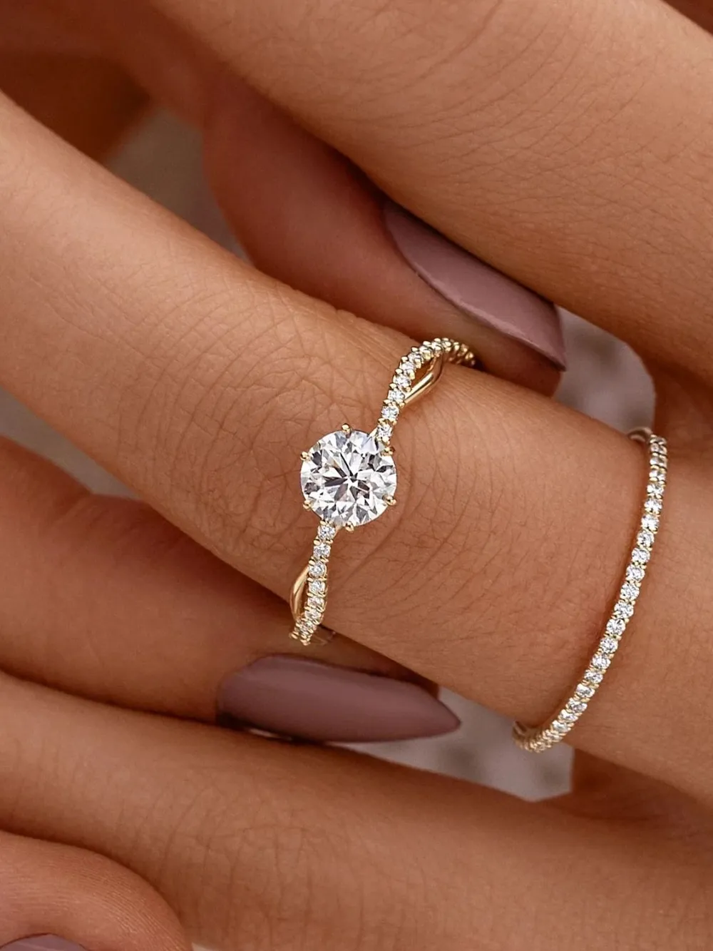925 Sterling Silver Inlaid Zircon Ring, image 3