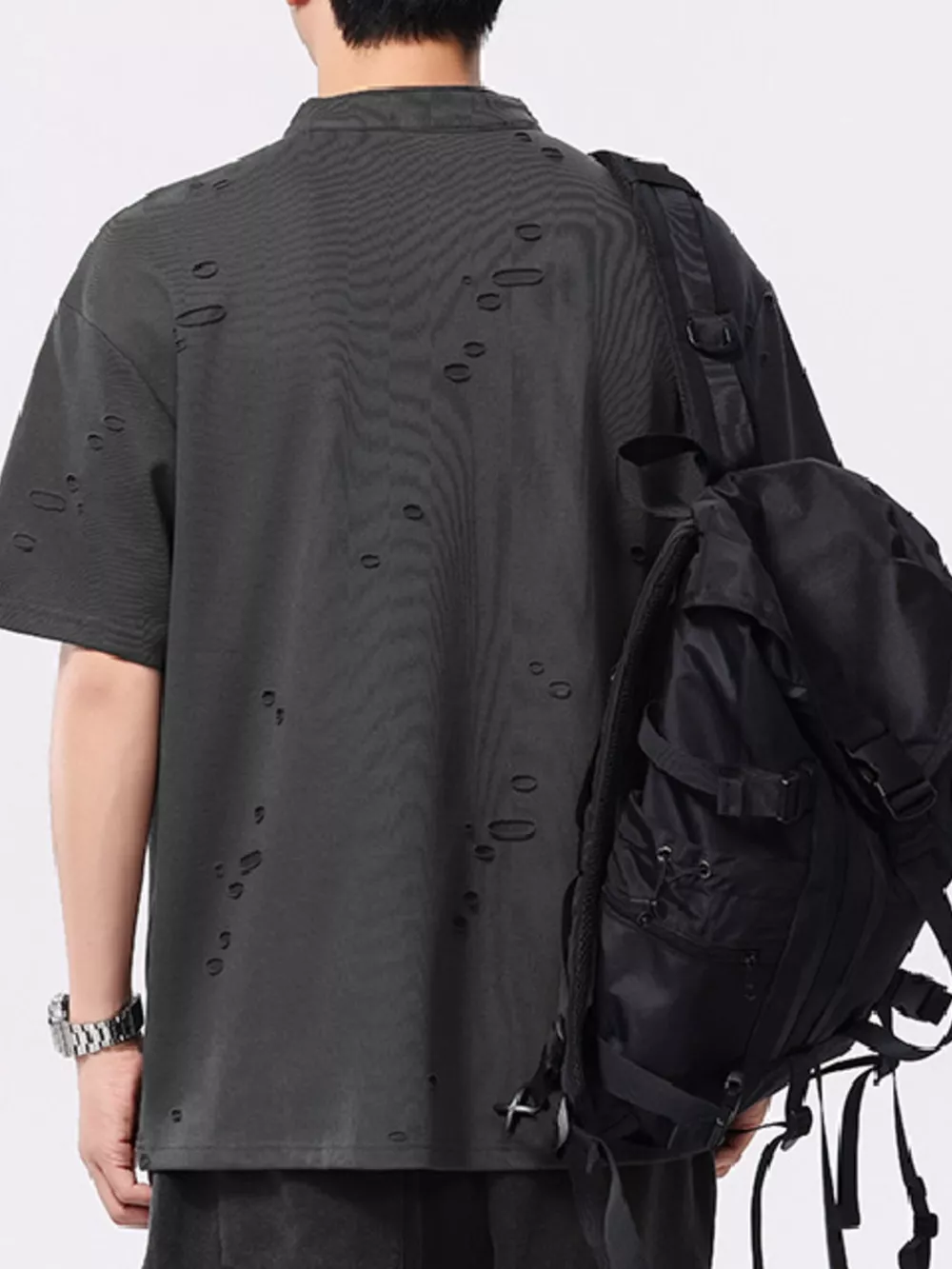 Men's Plus Size Button Detail Short Sleeve T-Shirt, image 6