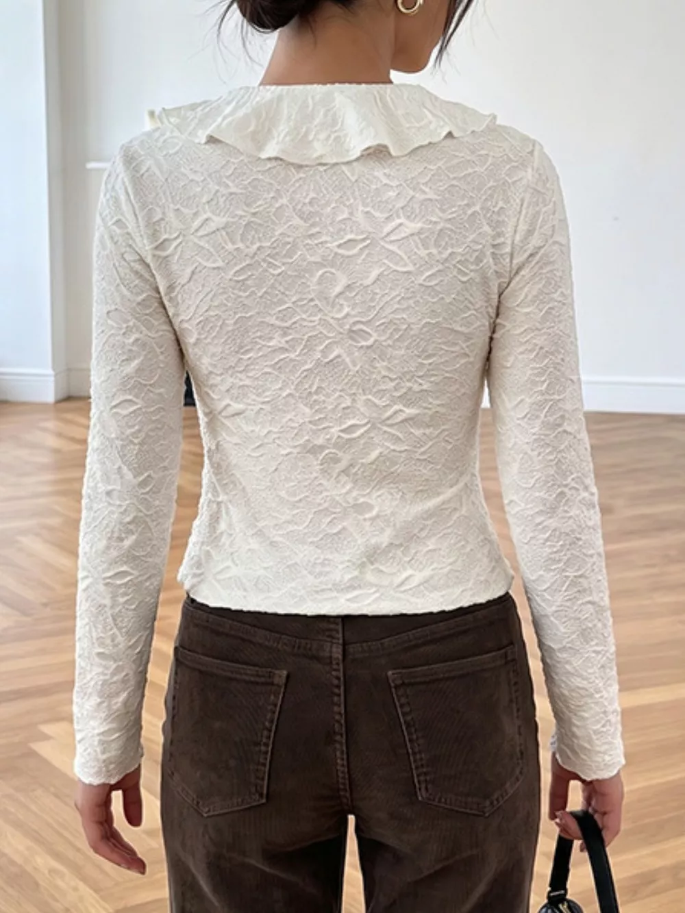 Ruffled Long-Sleeve T-Shirt, image 5