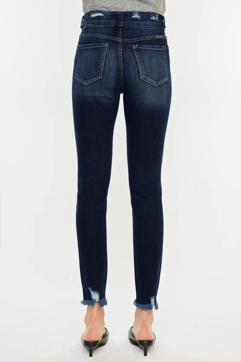 Full Size Cat's Whiskers Raw Hem High Waist Jeans, image 12