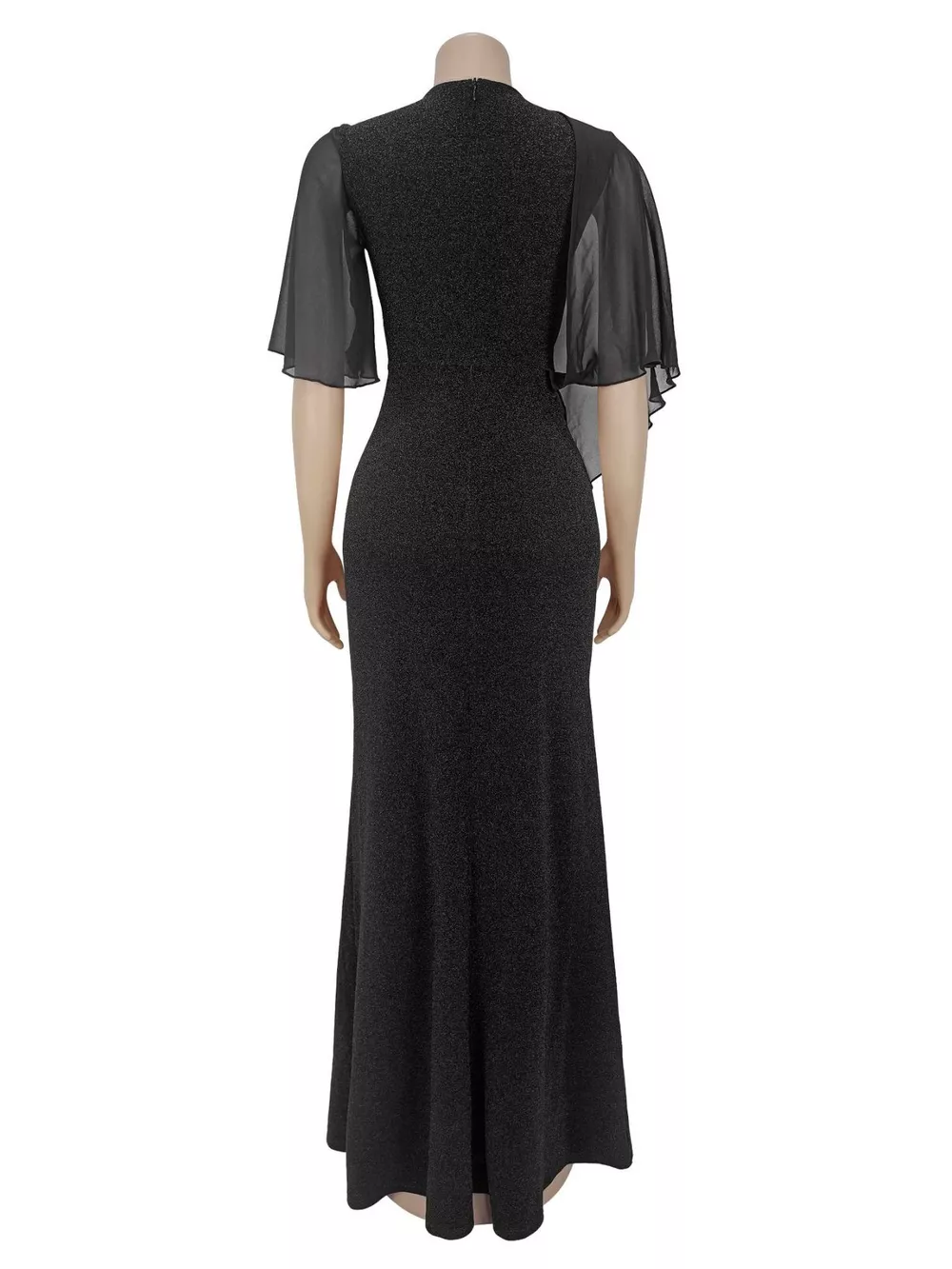 Slit Flutter Sleeve Maxi Dress, image 5