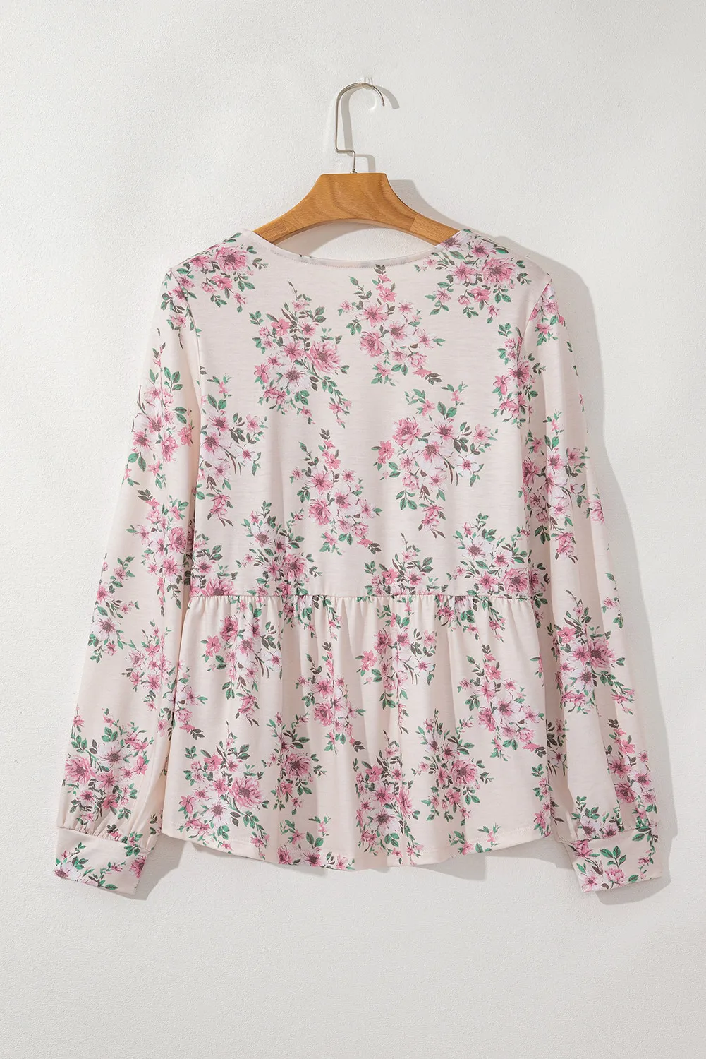Printed Square Neck Long Sleeve Blouse, image 9