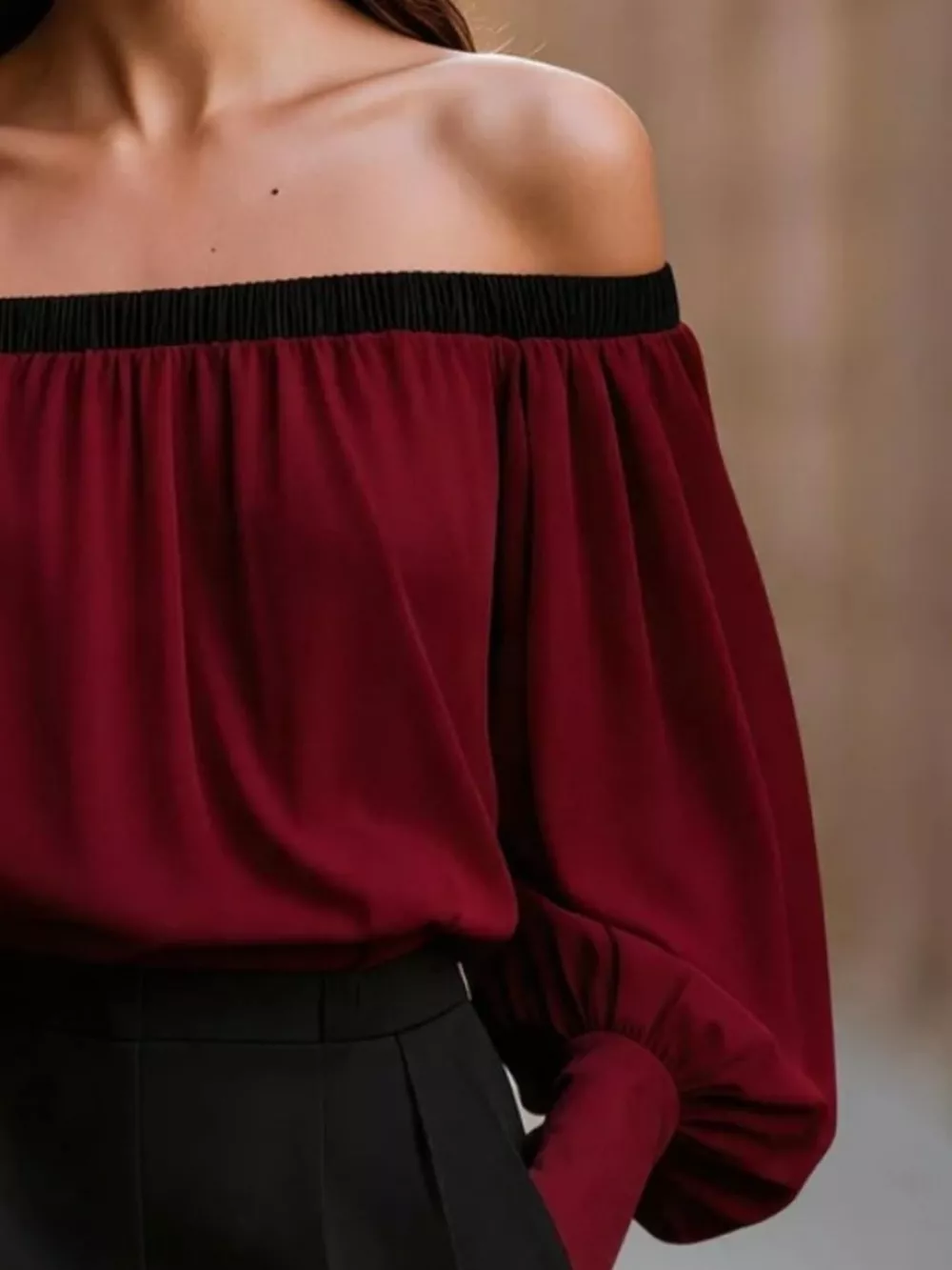 Off Shoulder Lantern Sleeve Blouse, image 6