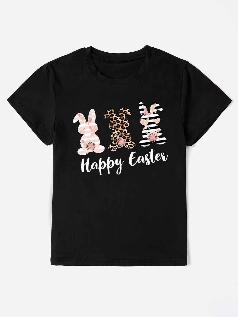 HAPPY EASTER Round Neck Short Sleeve T-Shirt, image 10