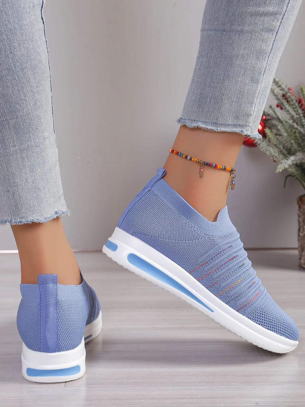 Breathable Mesh Wedge Sneakers, image 7