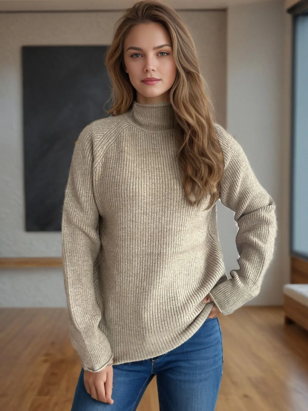 Turtleneck Long Sleeve Sweater, image 12