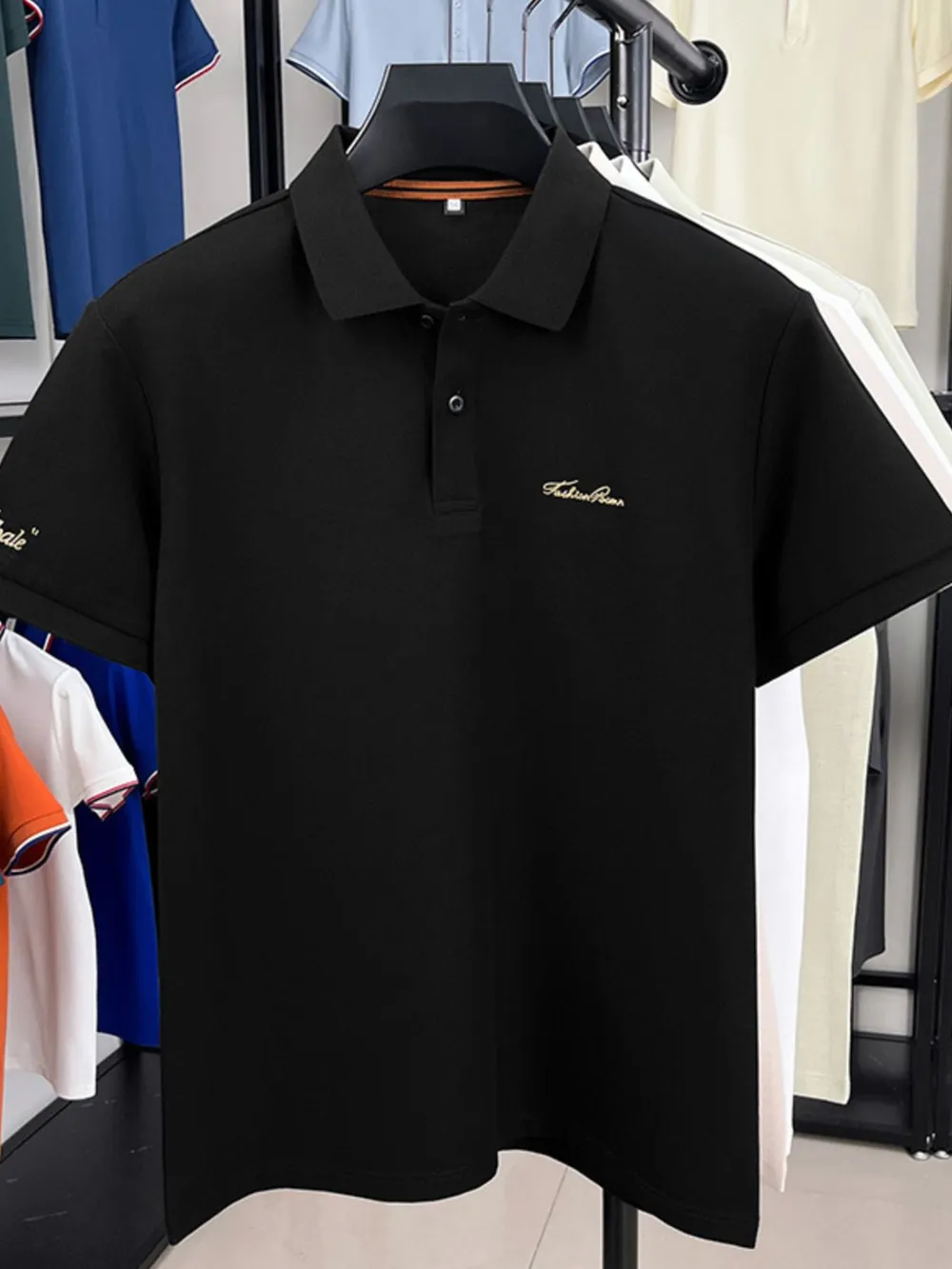 Men's Plus Size Button Detail Short Sleeve Polo
