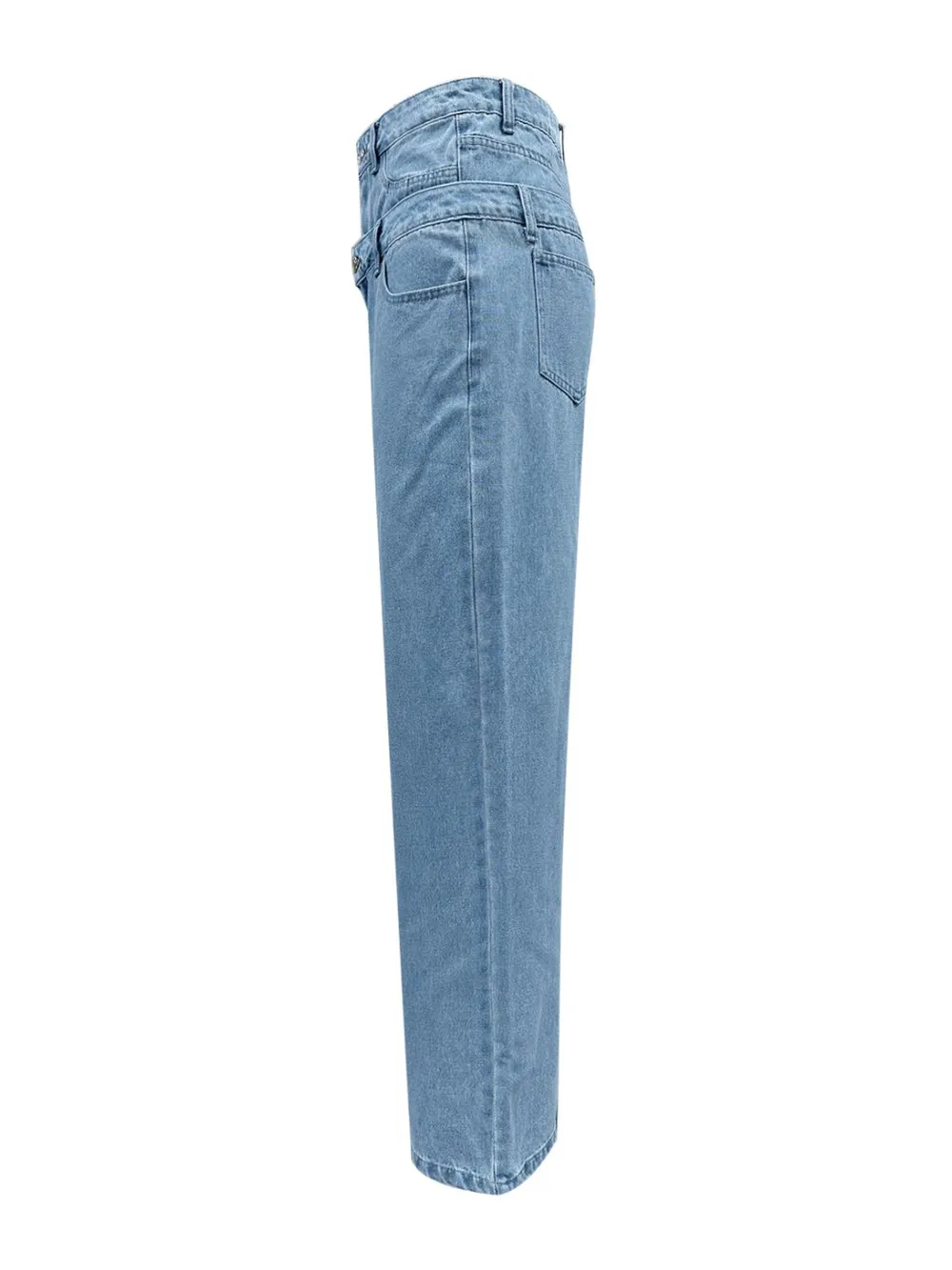 Faux Layered High Waist Jeans, image 3