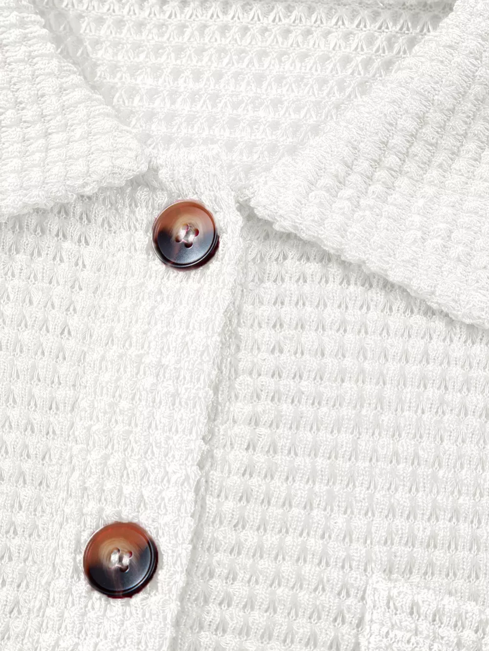 Waffle Knit Button Detail Top, image 11