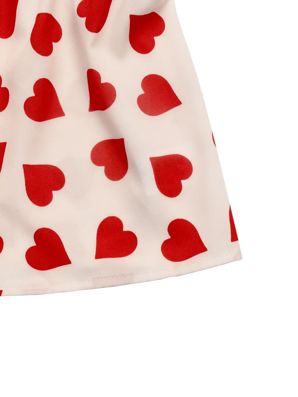 Heart Print Bow Front Peplum Blouse, image 7