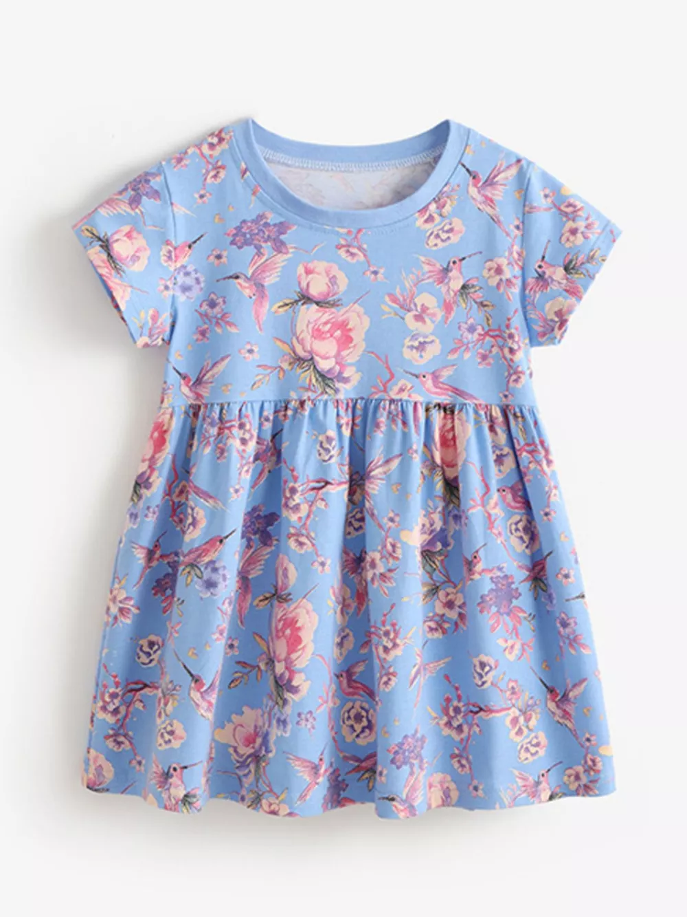 Children's Floral Print Short Sleeve Casual Dress, image 2
