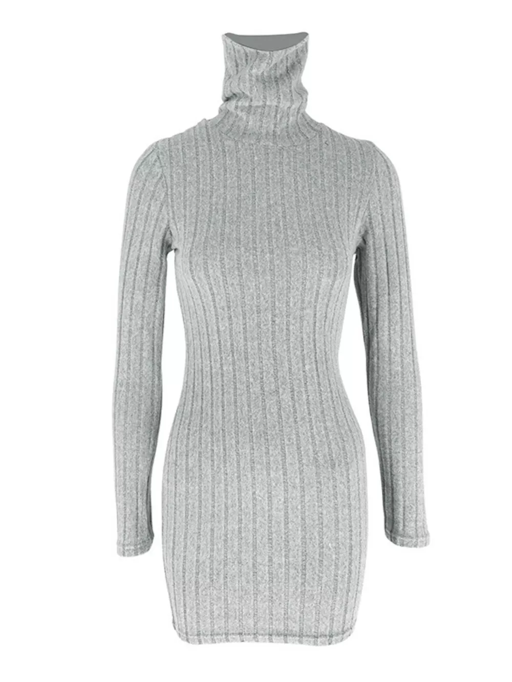 Turtleneck Ribbed Bodycon Mini Dress, image 24