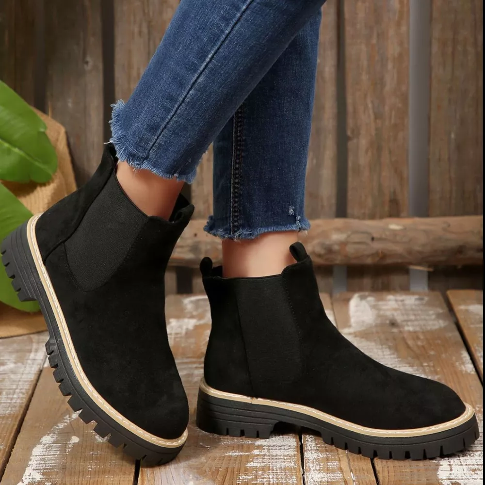 Round Toe Block Heels Boots, image 26