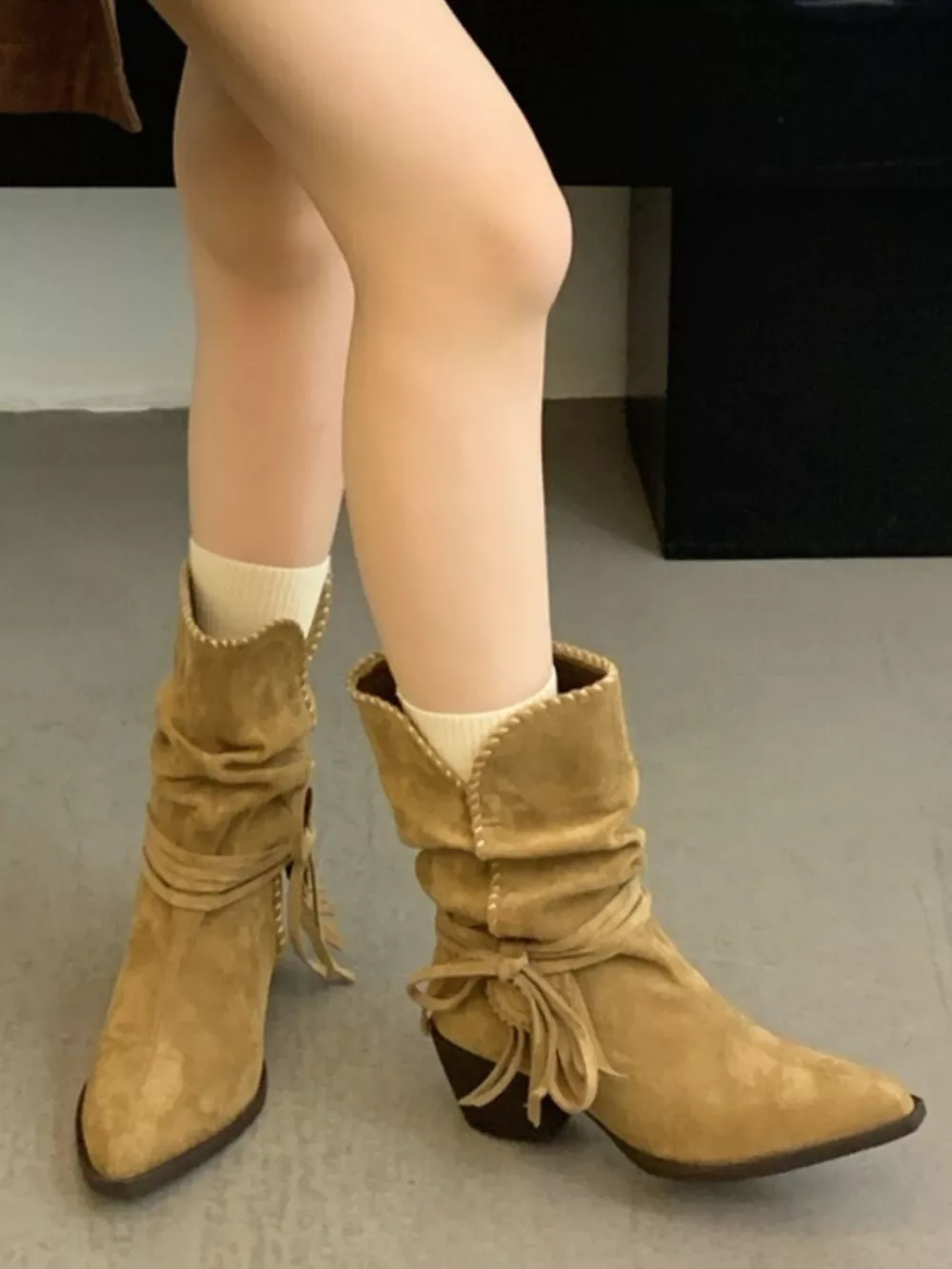 Point Toe Block Heels Boots, image 4