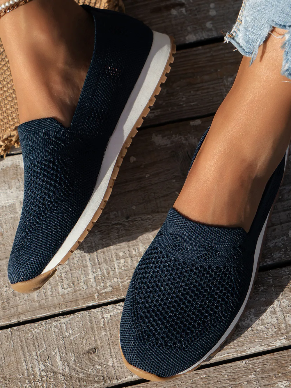 Mesh Round Toe Flat Slip-Ons, image 3