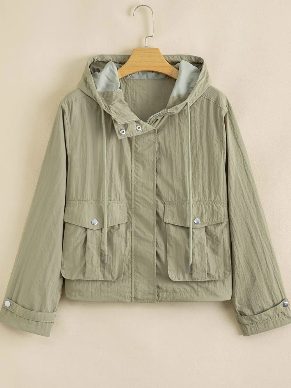 Zip Up Cropped Hooded Utility Jacket, image 9