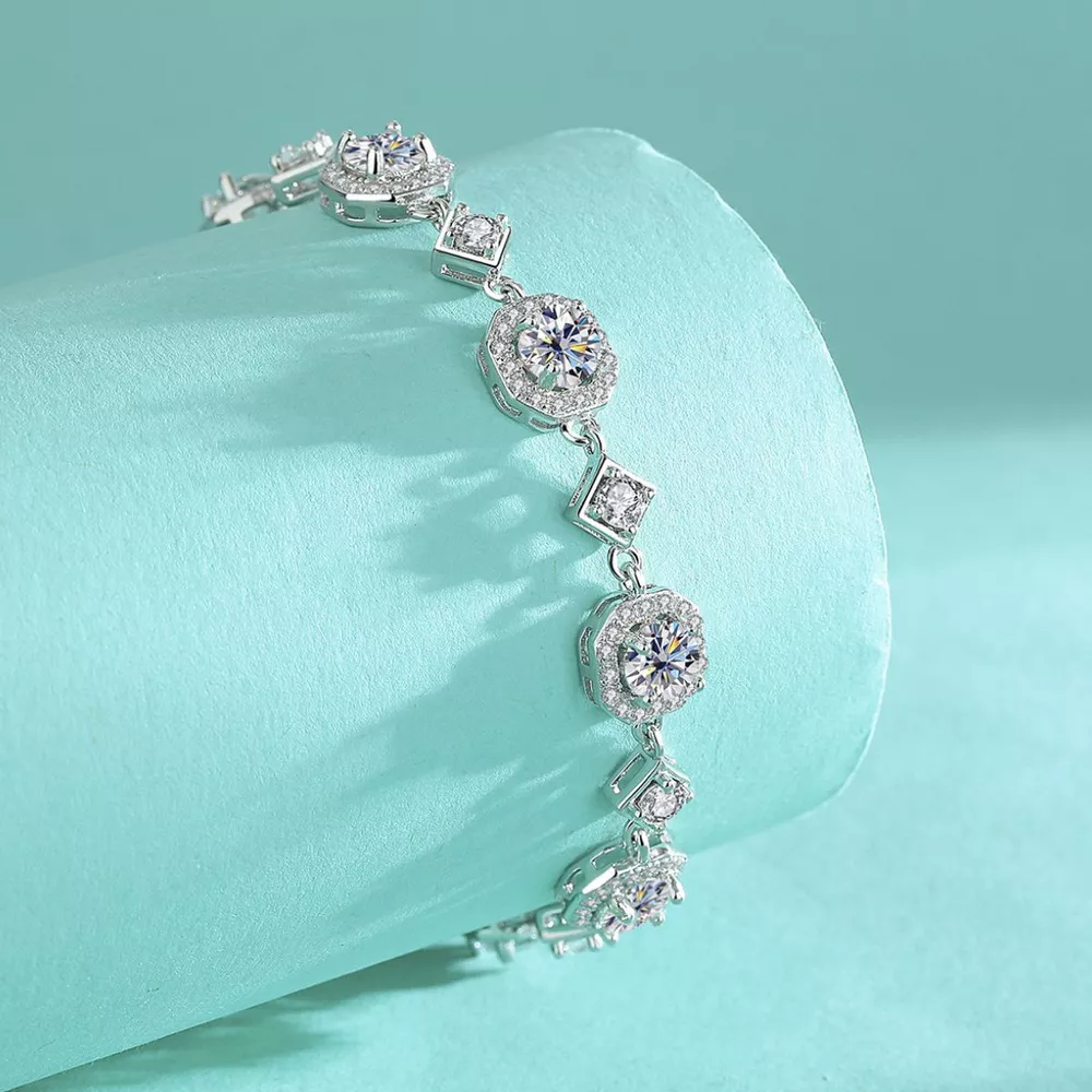 4 Carat 925 Sterling Silver Moissanite Bracelet, image 4