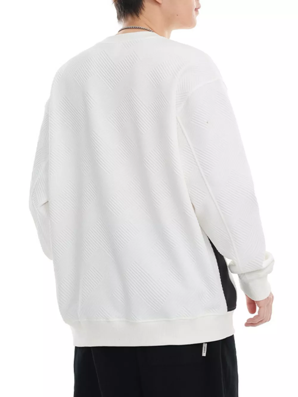 Men's Plus Size Crew Neck Sweatshirt with Pocket Detail, image 7