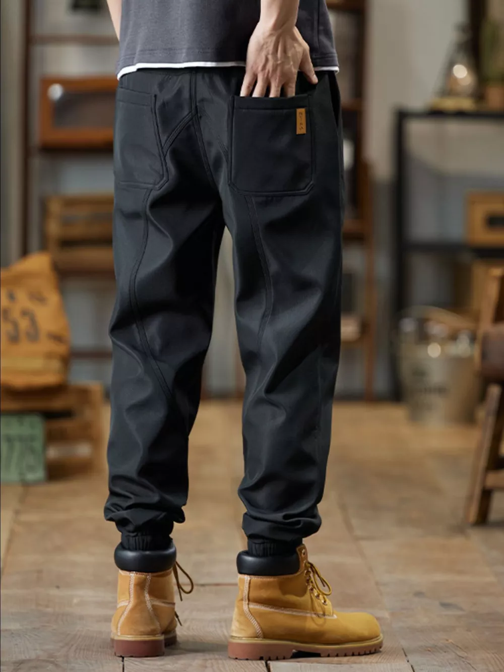 Men's Plus Size Casual Drawstring Joggers, image 2