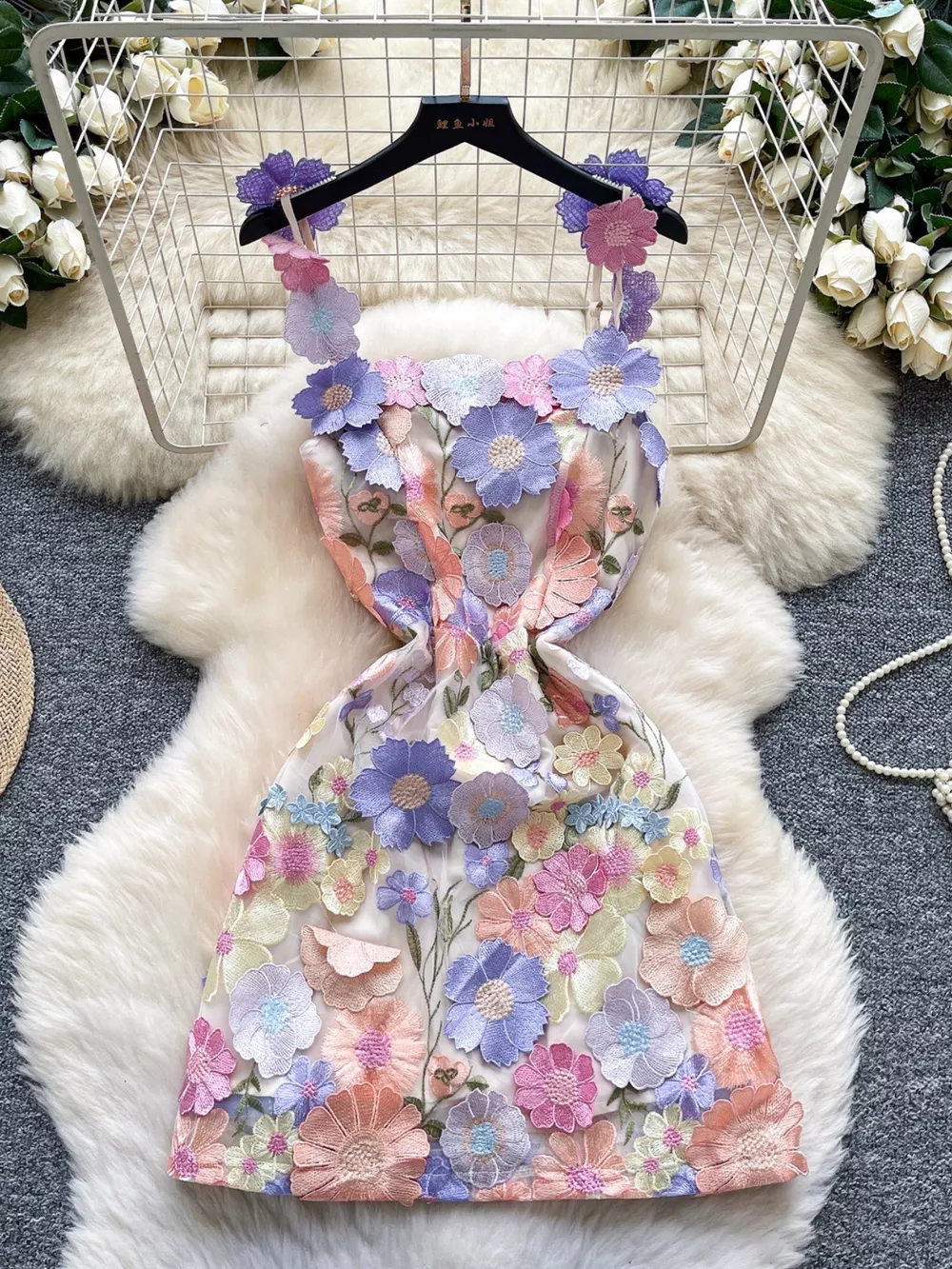 Floral Tie Waist Mini Dress, image 2