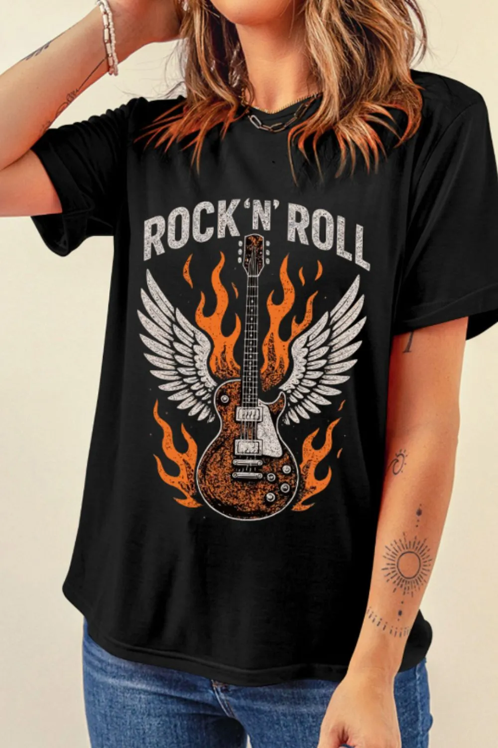 Graphic Round Neck Short Sleeve T-Shirt, image 5