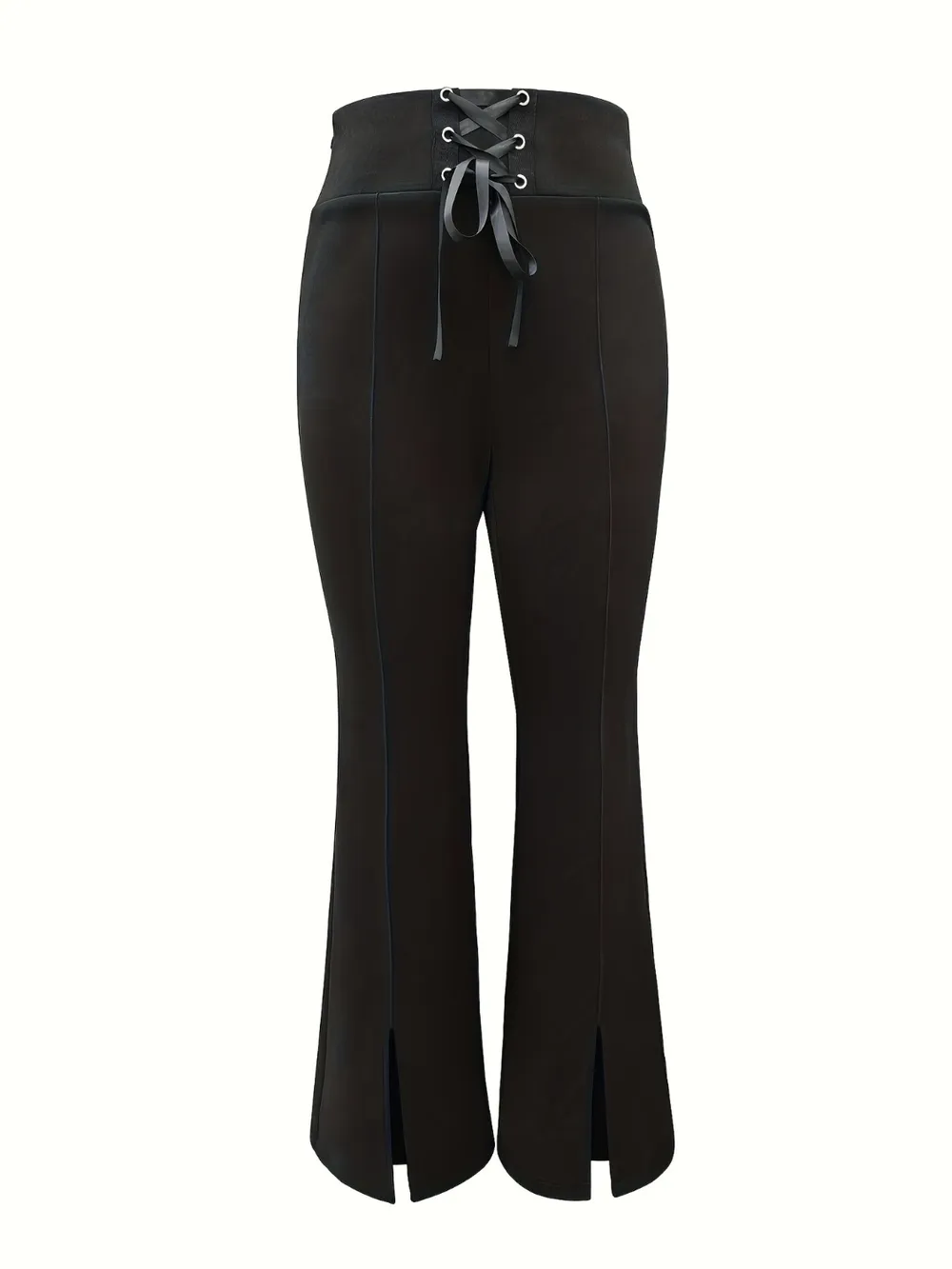 Lace Up Slit Bootcut Pants, image 4