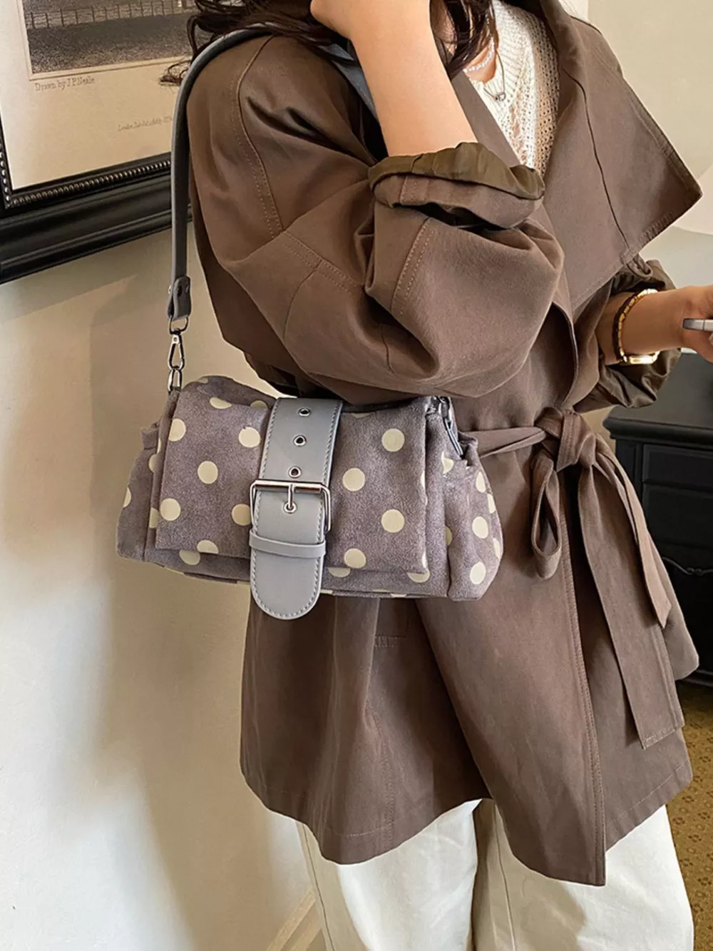 Vintage Polka Dot Shoulder Bag, image 14